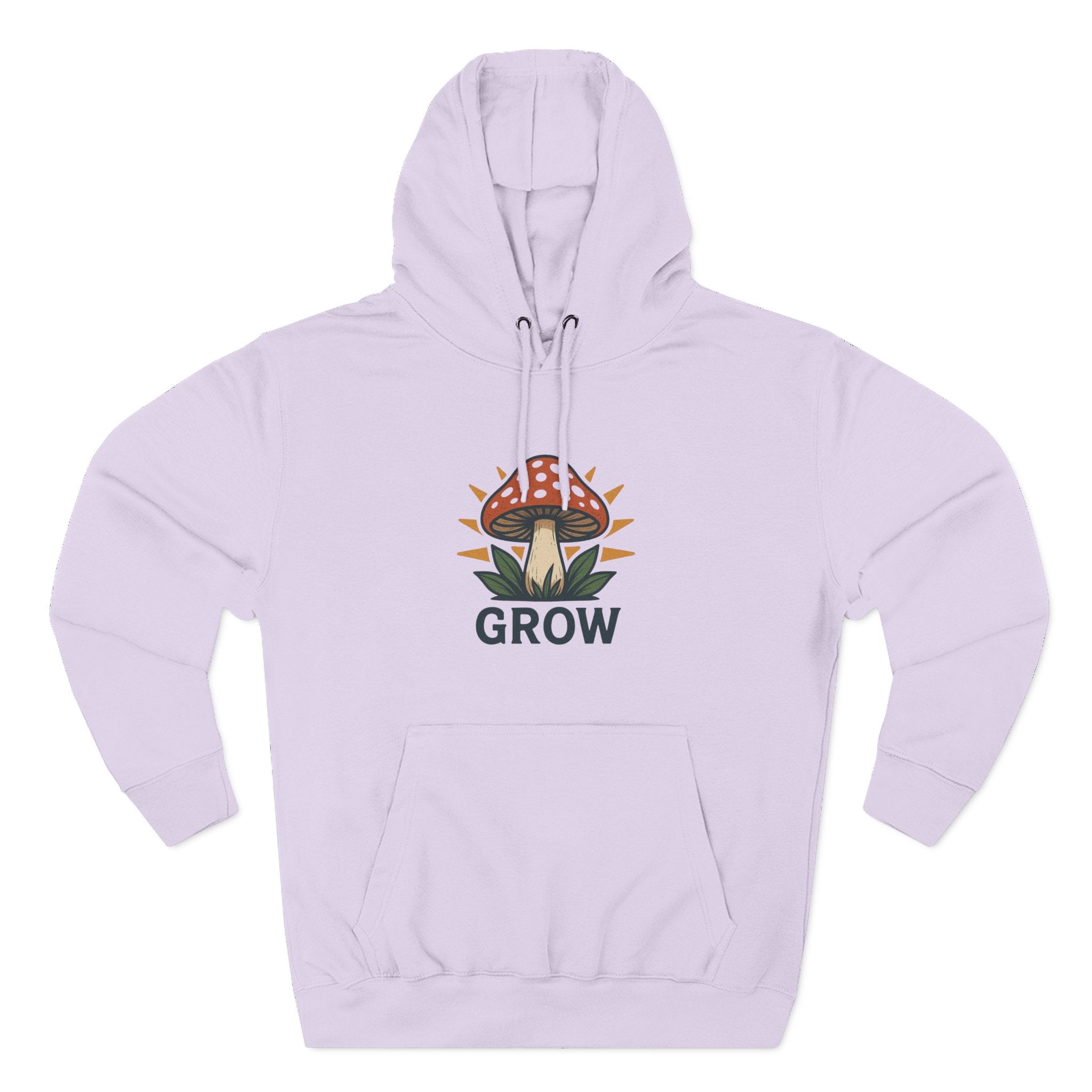 Grow Mushroom Hoodie — Botanical Graphic Fleece Pullover