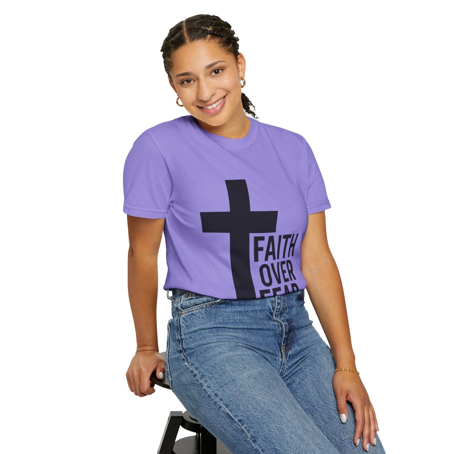 Faith Over Fear T-Shirt — Christian Cross Inspirational Tee Printify