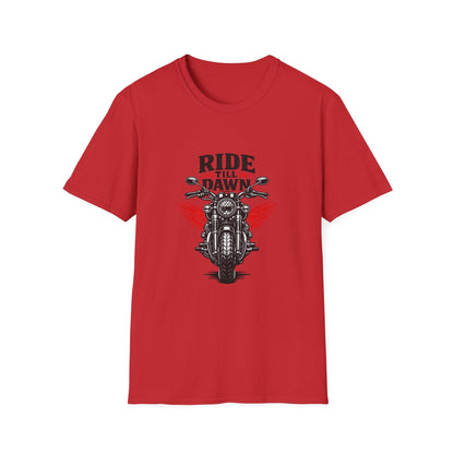Ride Till Dawn Motorcycle T-Shirt Printify