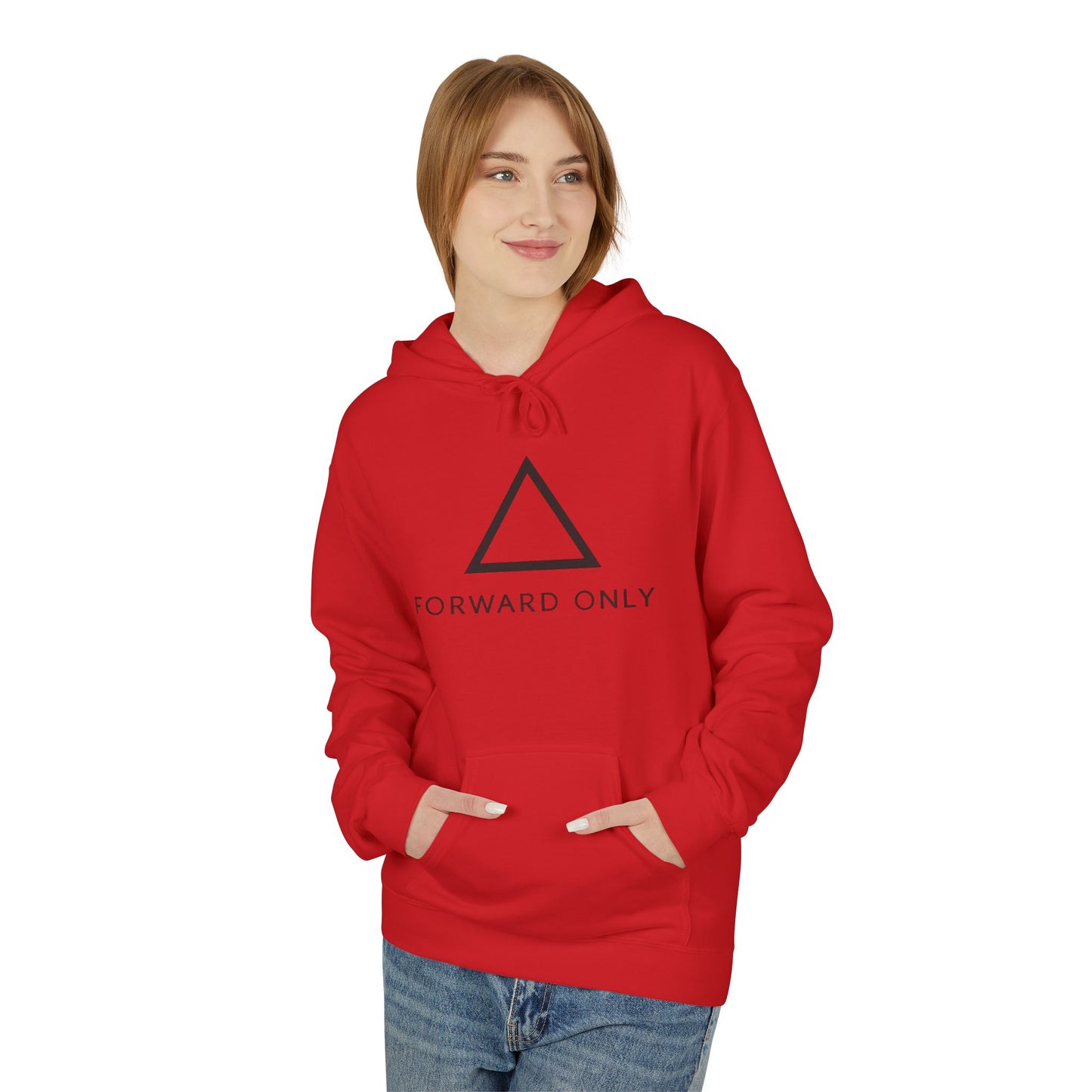 Hoodie — Minimal "Forward Only" Triangle Logo Pullover