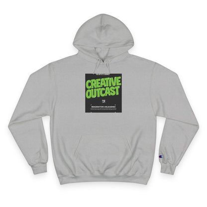 Creative Outcast Hoodie — Bold Green Graphic Champion Hooded Sweatshirt Printify