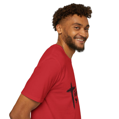 Christian Cross T-Shirt – Unisex “His Sacrifice Brought Hope & New Life” Inspirational Tee Printify
