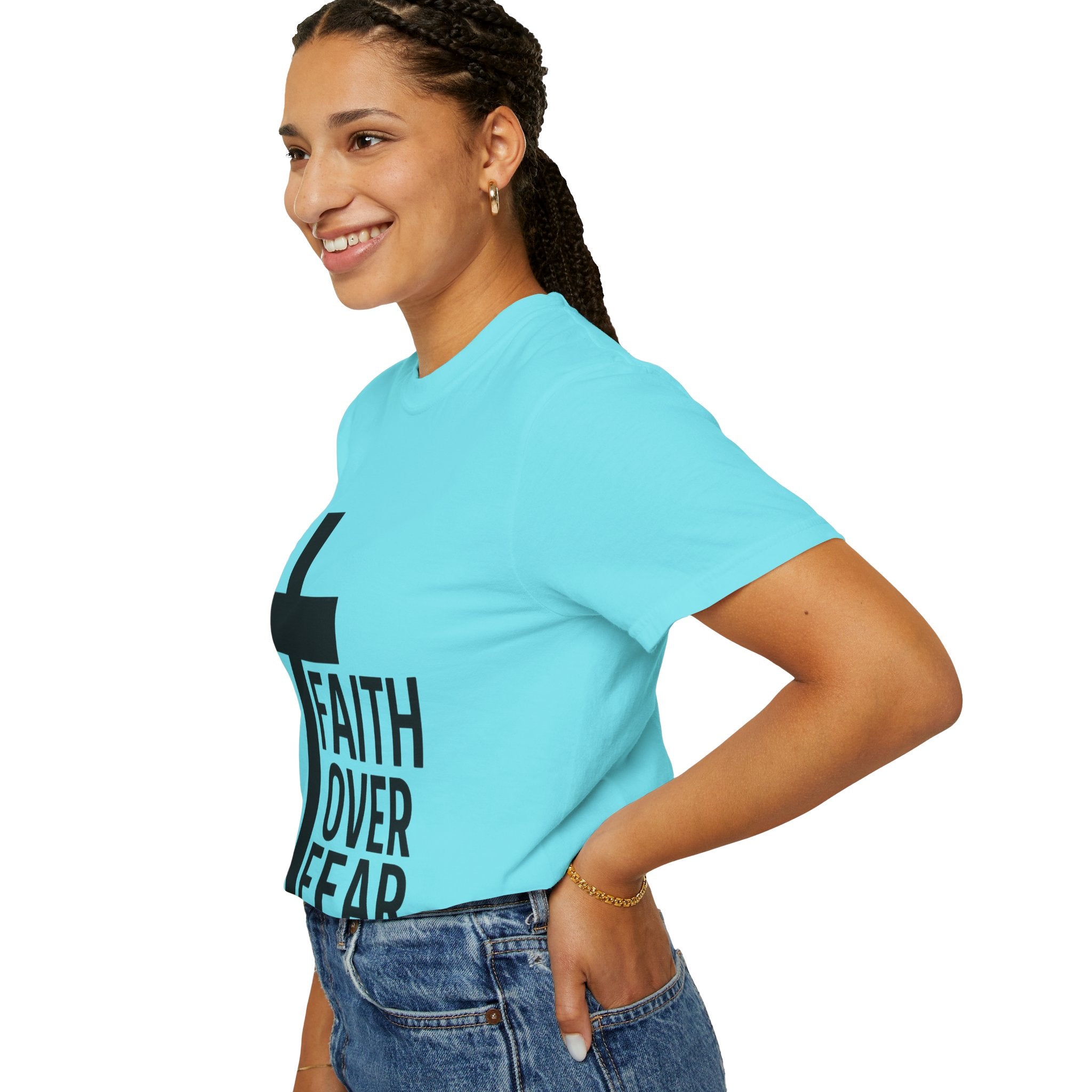 Faith Over Fear T-Shirt — Christian Cross Inspirational Tee
