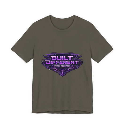 Built Different Tee — Retro Purple Gaming Graphic T-Shirt