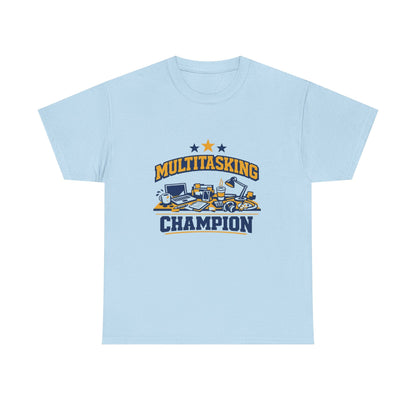 Multitasking Champion Tee — Funny Work From Home Gift Shirt Printify