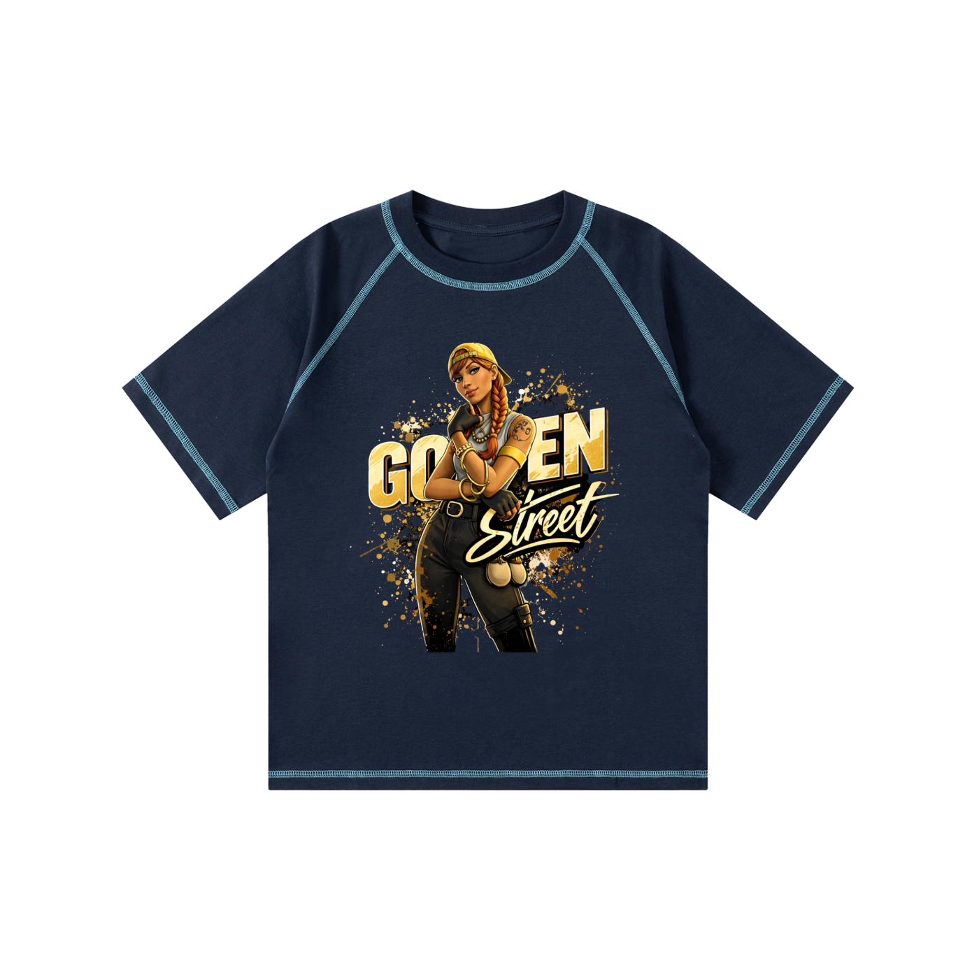 Loose Contrast-Stitched Kids' T-Shirt