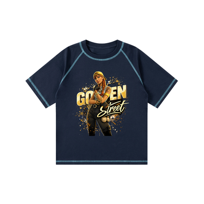 Loose Contrast-Stitched Kids' T-Shirt