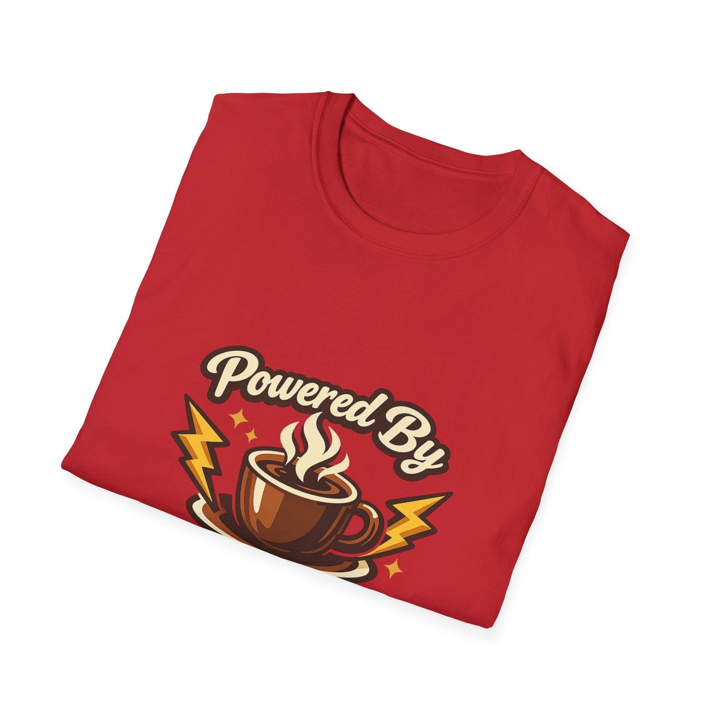 Powered By Coffee T-Shirt — Vintage Coffee Lover Tee Printify
