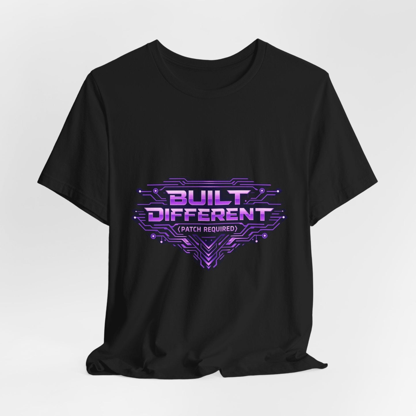 Built Different Tee — Retro Purple Gaming Graphic T-Shirt Printify
