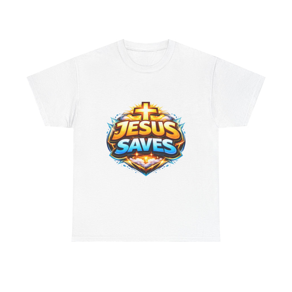 Jesus Saves T-Shirt — Bold Faith Graphic Tee for Christians, Church & Easter