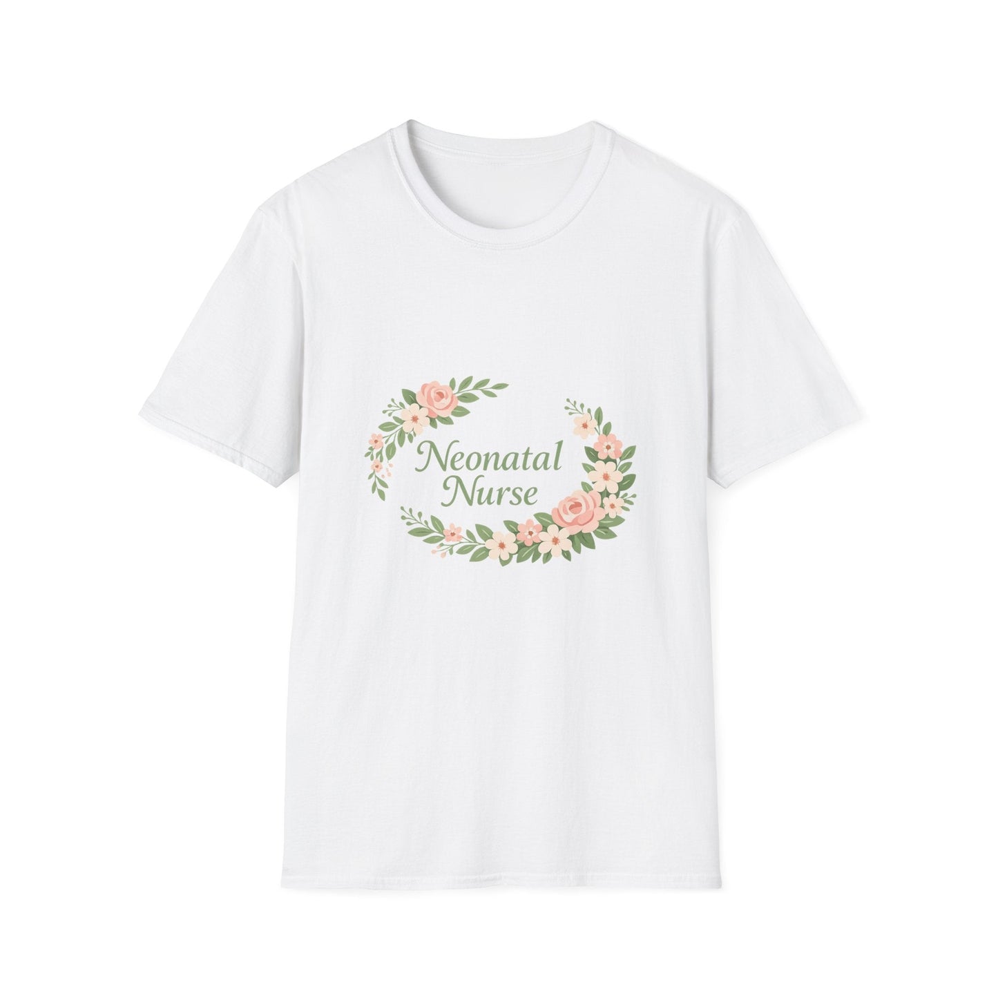 Neonatal Nurse Floral T-Shirt — Cute Gift for NICU Nurses Printify