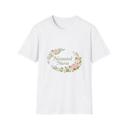 Neonatal Nurse Floral T-Shirt — Cute Gift for NICU Nurses Printify
