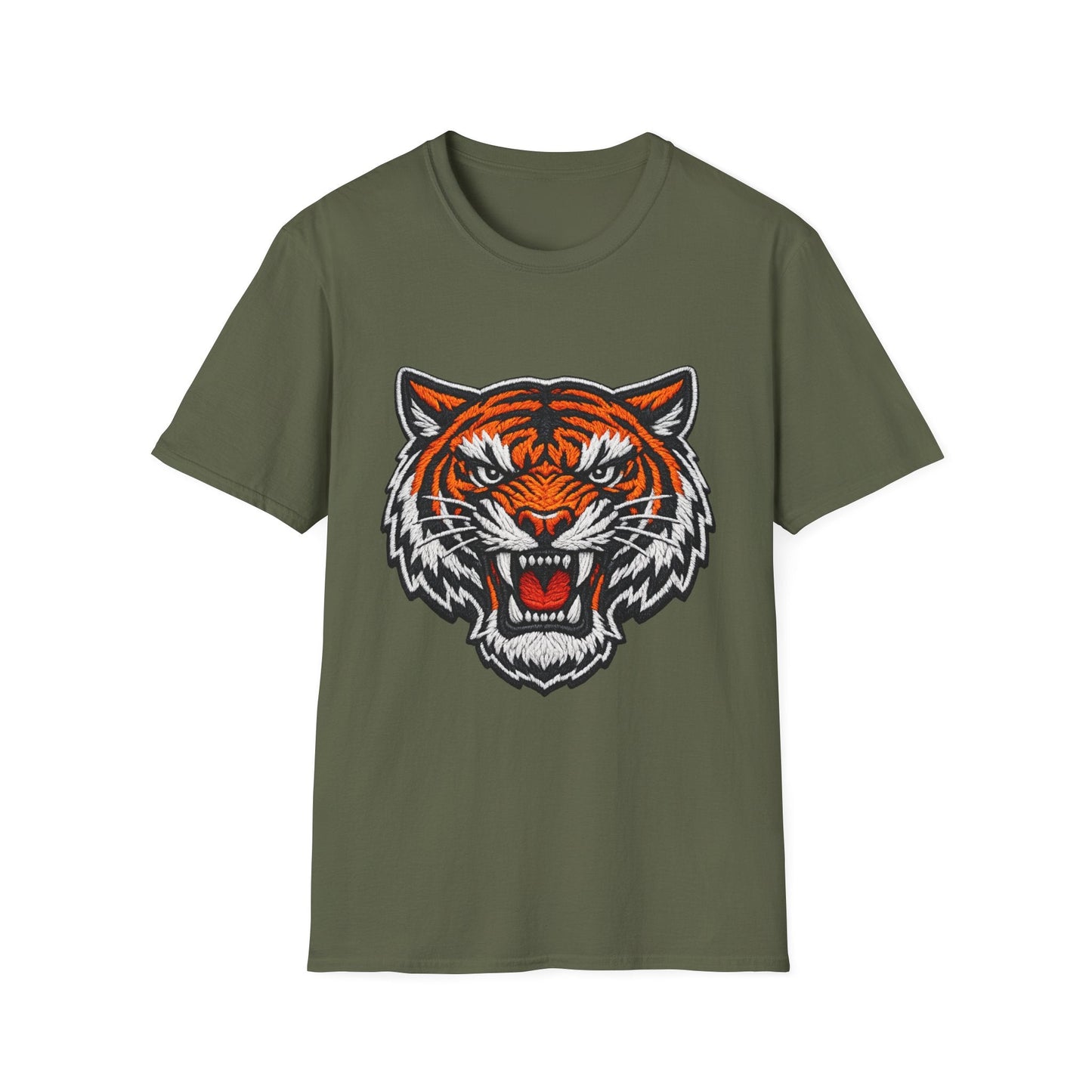 Tiger Head Graphic T-Shirt — Fierce Roaring Mascot Tee Printify