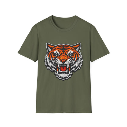 Tiger Head Graphic T-Shirt — Fierce Roaring Mascot Tee Printify