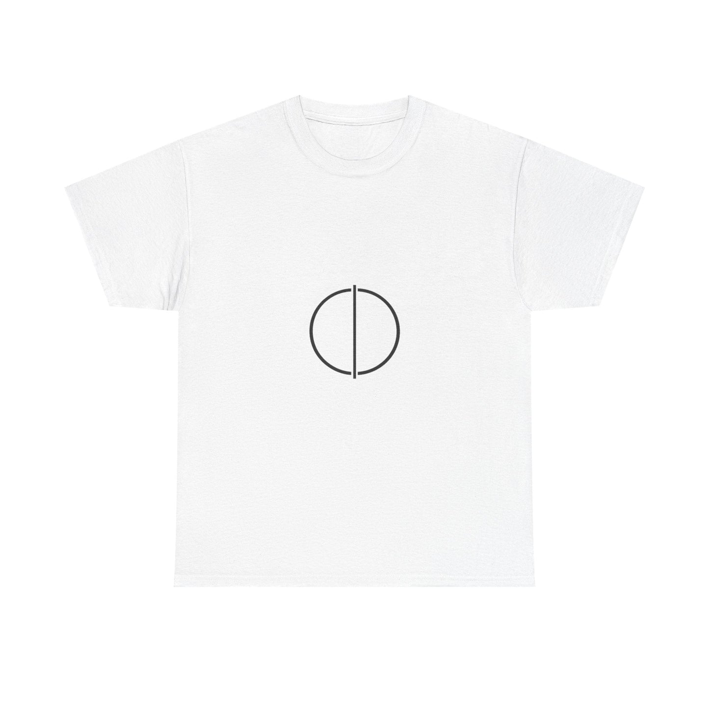 Minimal Circle Split Tee — Modern Graphic White T‑Shirt Printify