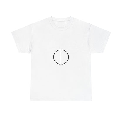 Minimal Circle Split Tee — Modern Graphic White T‑Shirt Printify