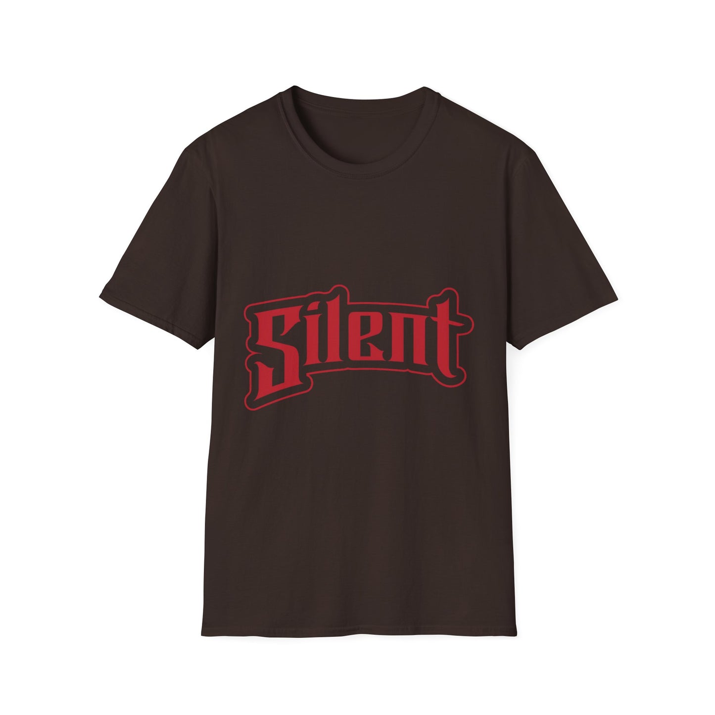 Silent Graphic T-Shirt — Retro Gothic Red Logo Tee