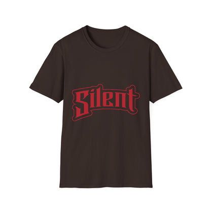 Silent Graphic T-Shirt — Retro Gothic Red Logo Tee