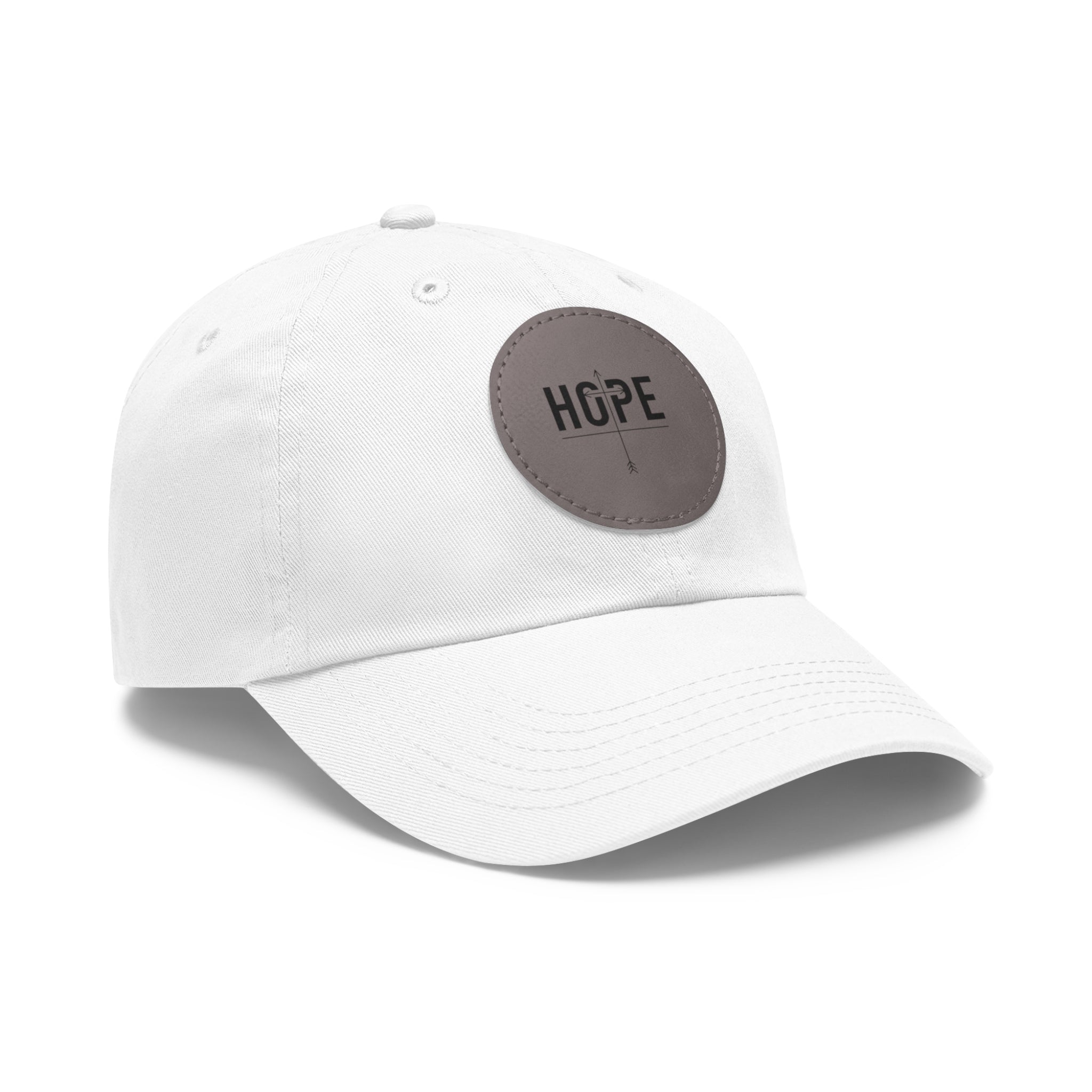 Dad Hat — Round Leather Patch 'HOPE' Cap