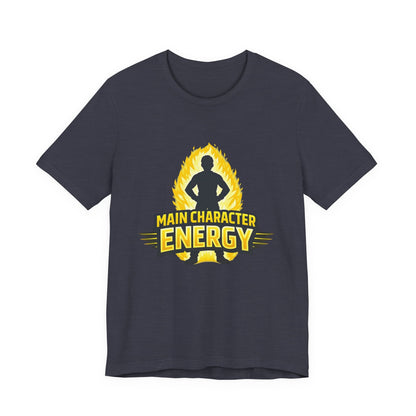 Main Character Energy T-Shirt - Graphic Tee with Bold Silhouette & Flame Design Printify
