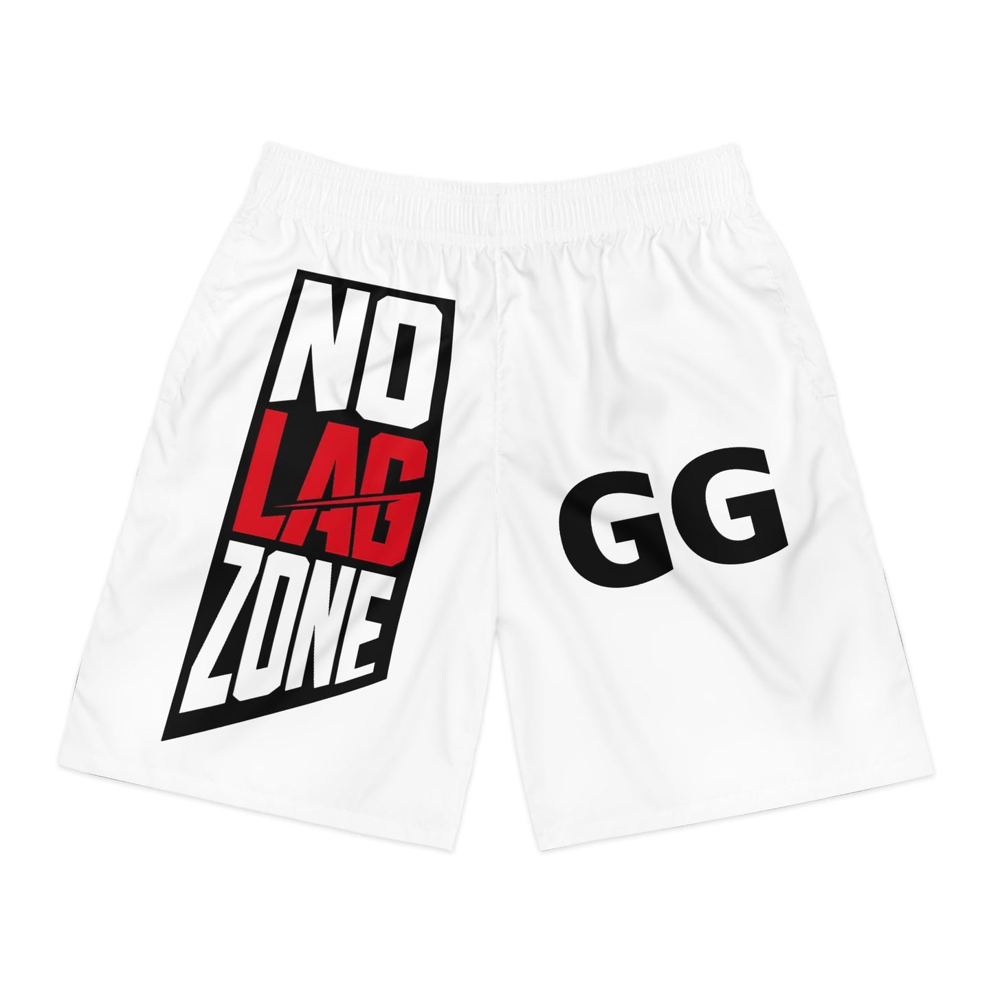No Lag Zone "GG" Men's Jogger Shorts — Gaming Performance AOP Shorts Printify