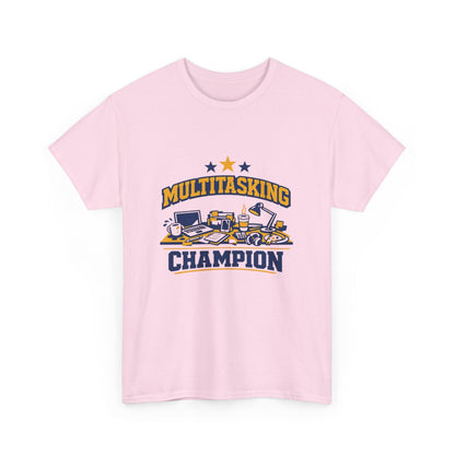 Multitasking Champion Tee — Funny Work From Home Gift Shirt Printify