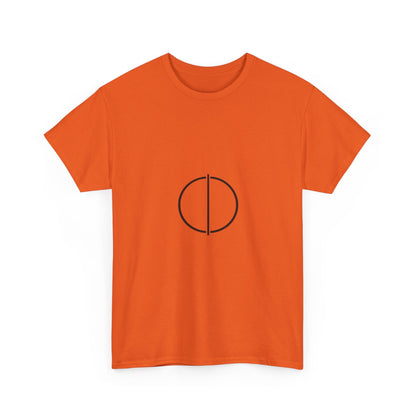 Minimal Circle Split Tee — Modern Graphic White T‑Shirt Printify