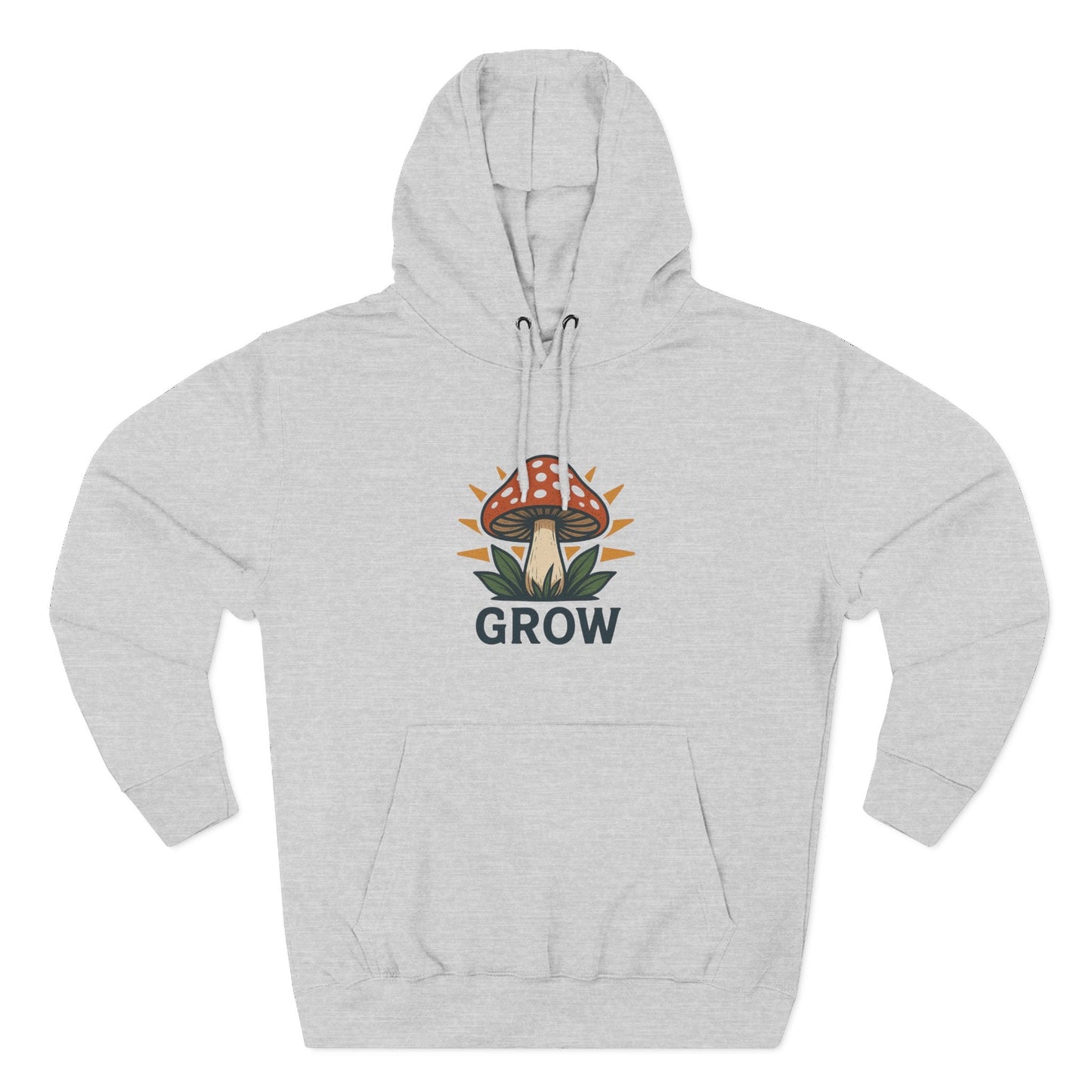Grow Mushroom Hoodie – Unisex Botanical Graphic Fleece Pullover Printify