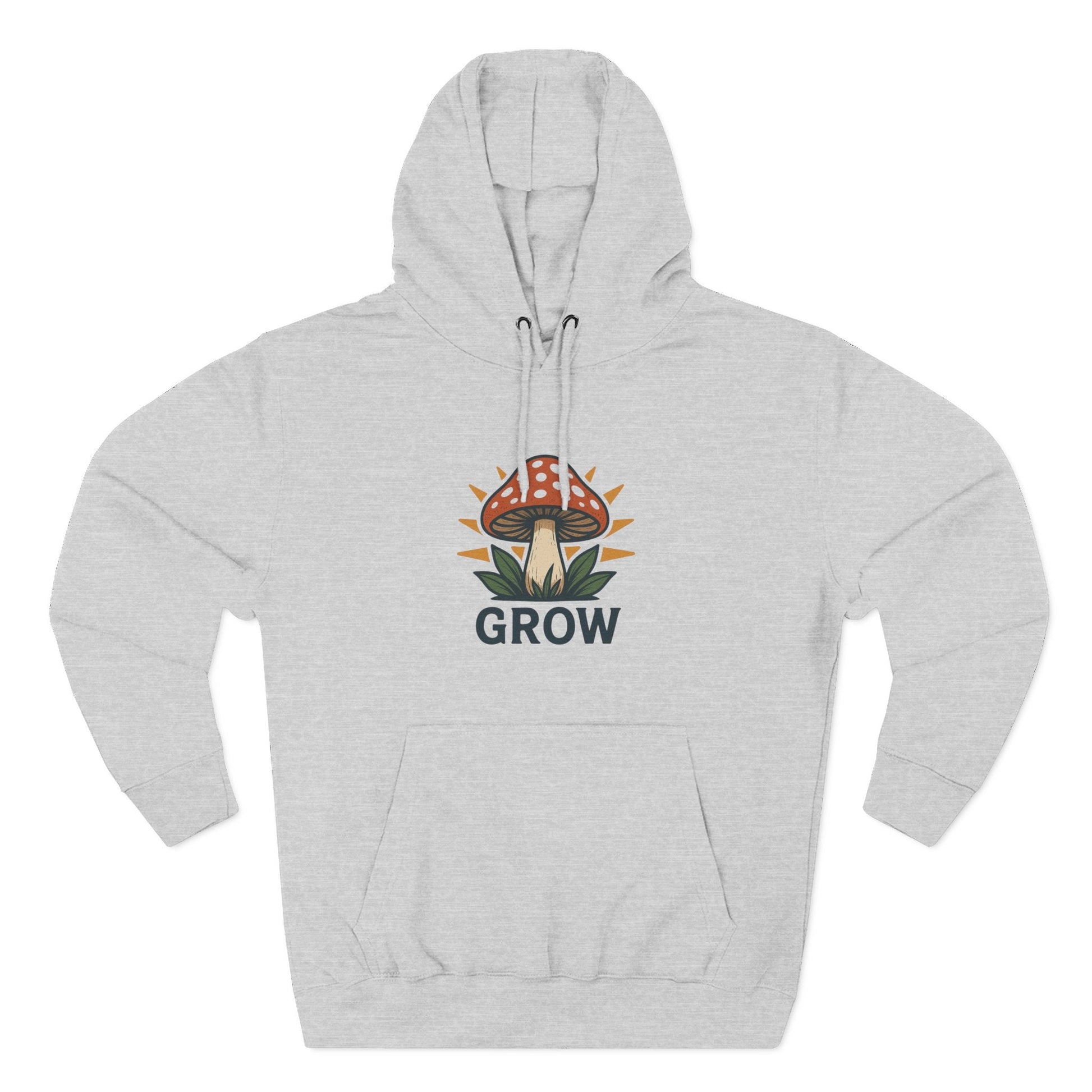 Grow Mushroom Hoodie – Unisex Botanical Graphic Fleece Pullover Printify