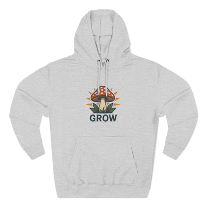 Grow Mushroom Hoodie – Unisex Botanical Graphic Fleece Pullover Printify