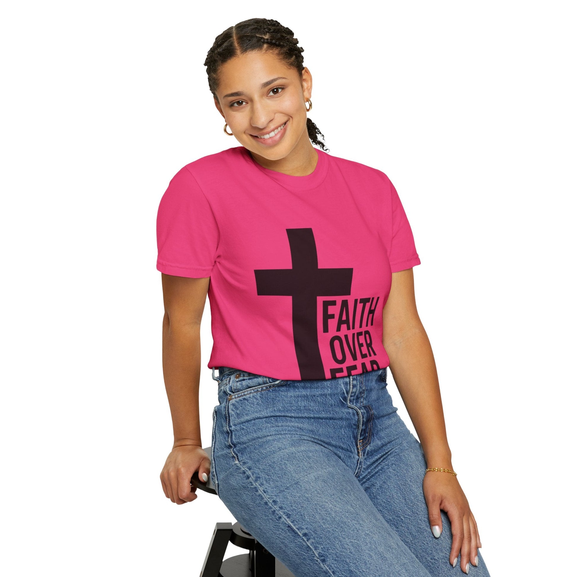 Faith Over Fear T-Shirt — Christian Cross Inspirational Tee Printify