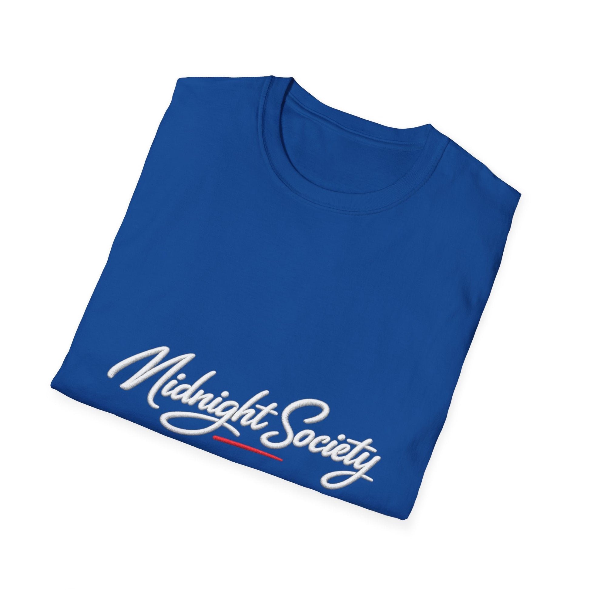 Midnight Society T-Shirt — Script Logo Tee for Nightlife & Streetwear Printify