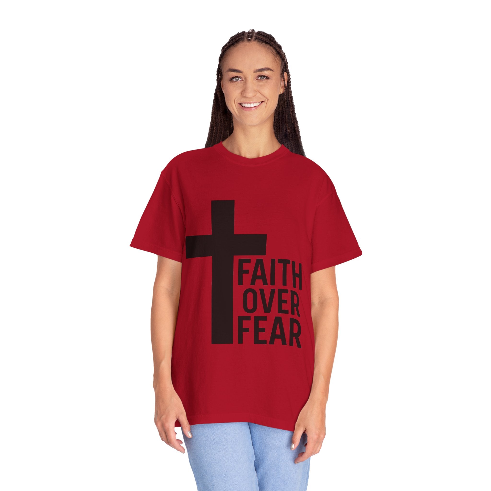 Faith Over Fear T-Shirt — Christian Cross Inspirational Tee