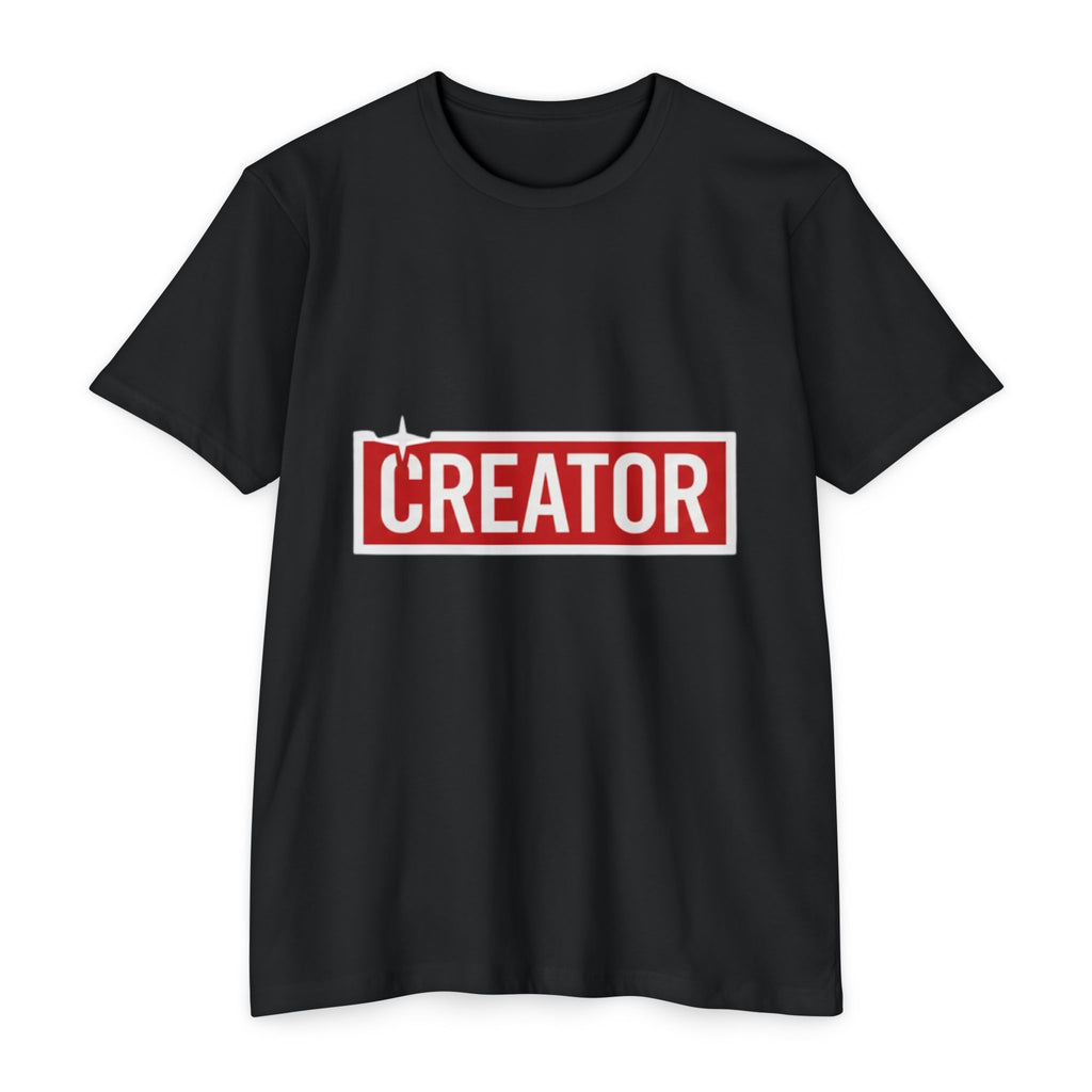 Creator Graphic T-Shirt — Bold Red Box Logo Tee for Content Creators