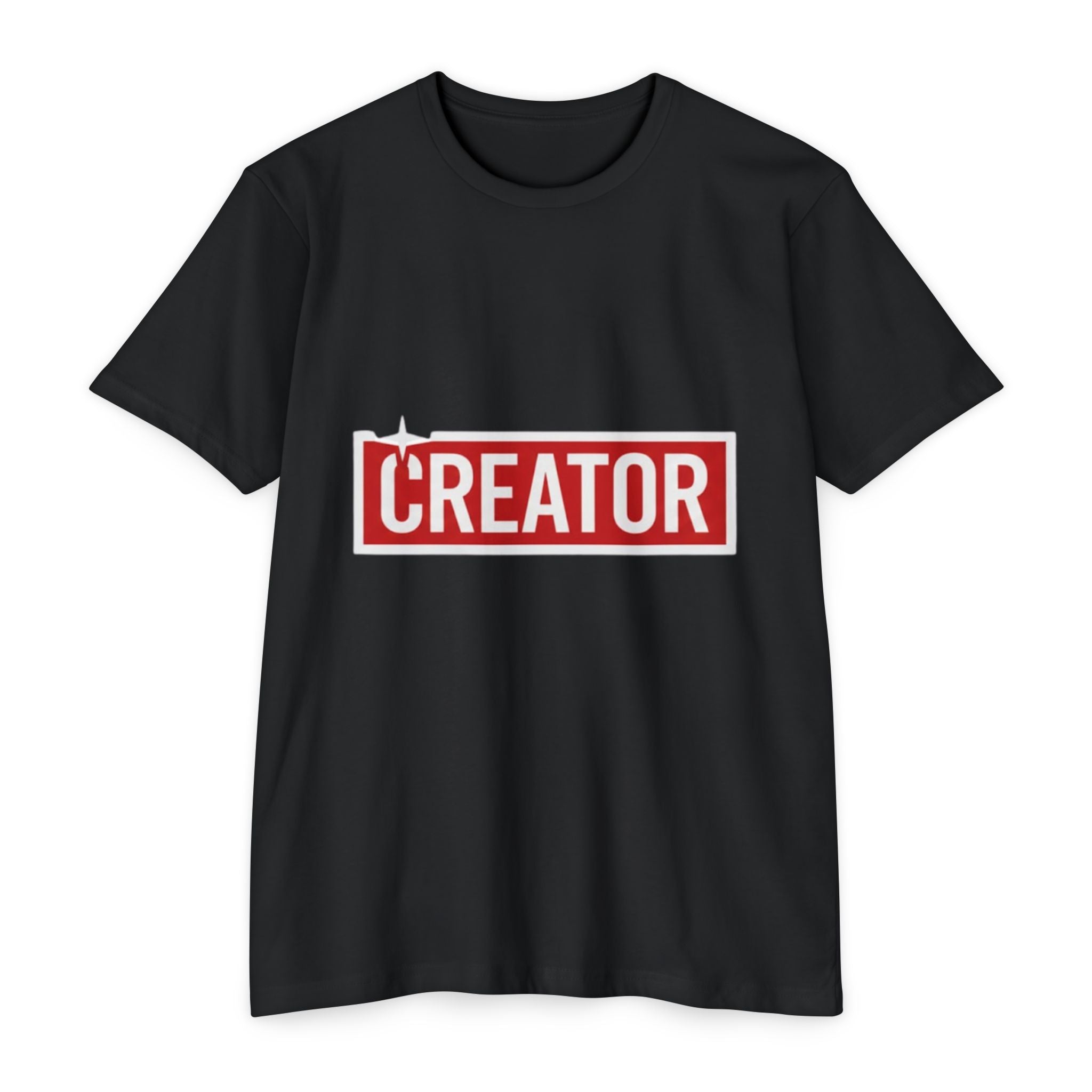 Creator Graphic T-Shirt — Bold Red Box Logo Tee for Content Creators