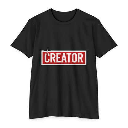 Creator Graphic T-Shirt for Men – Bold Red Box Logo Tee for Content Creators Printify