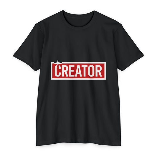 Creator Graphic T-Shirt for Men – Bold Red Box Logo Tee for Content Creators