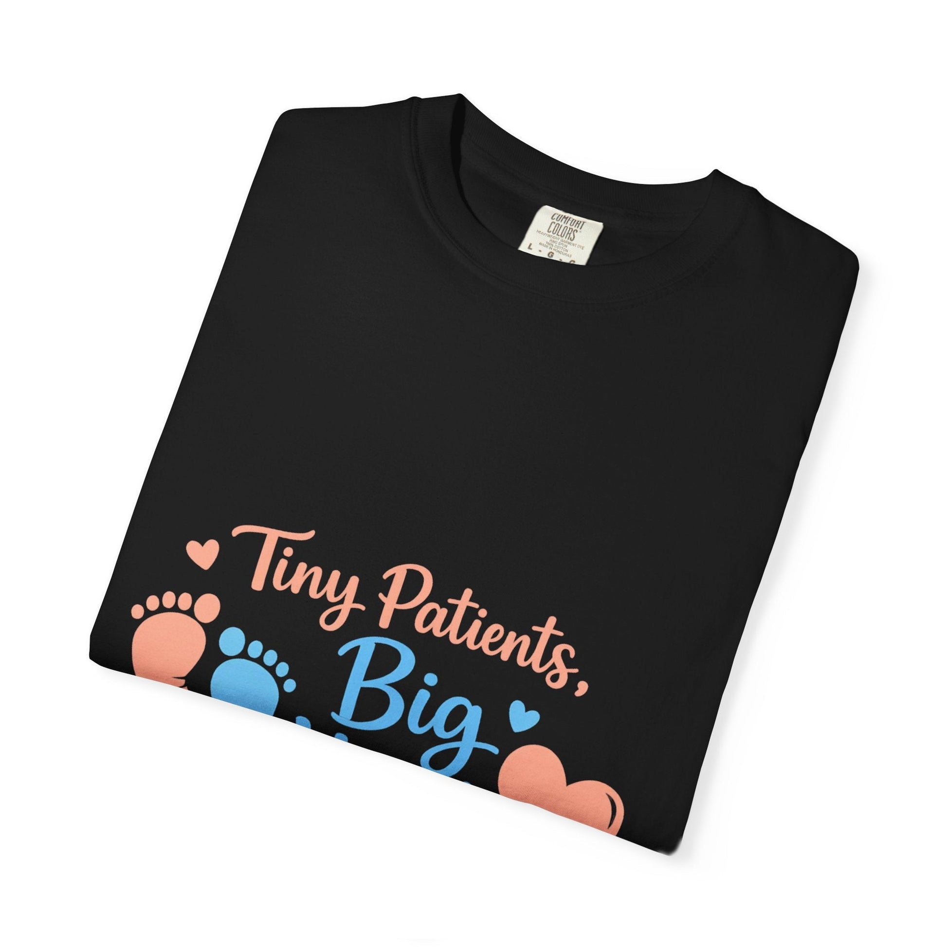 T-Shirt — "Tiny Patients, Big Heart" Baby Footprint Awareness Tee Printify