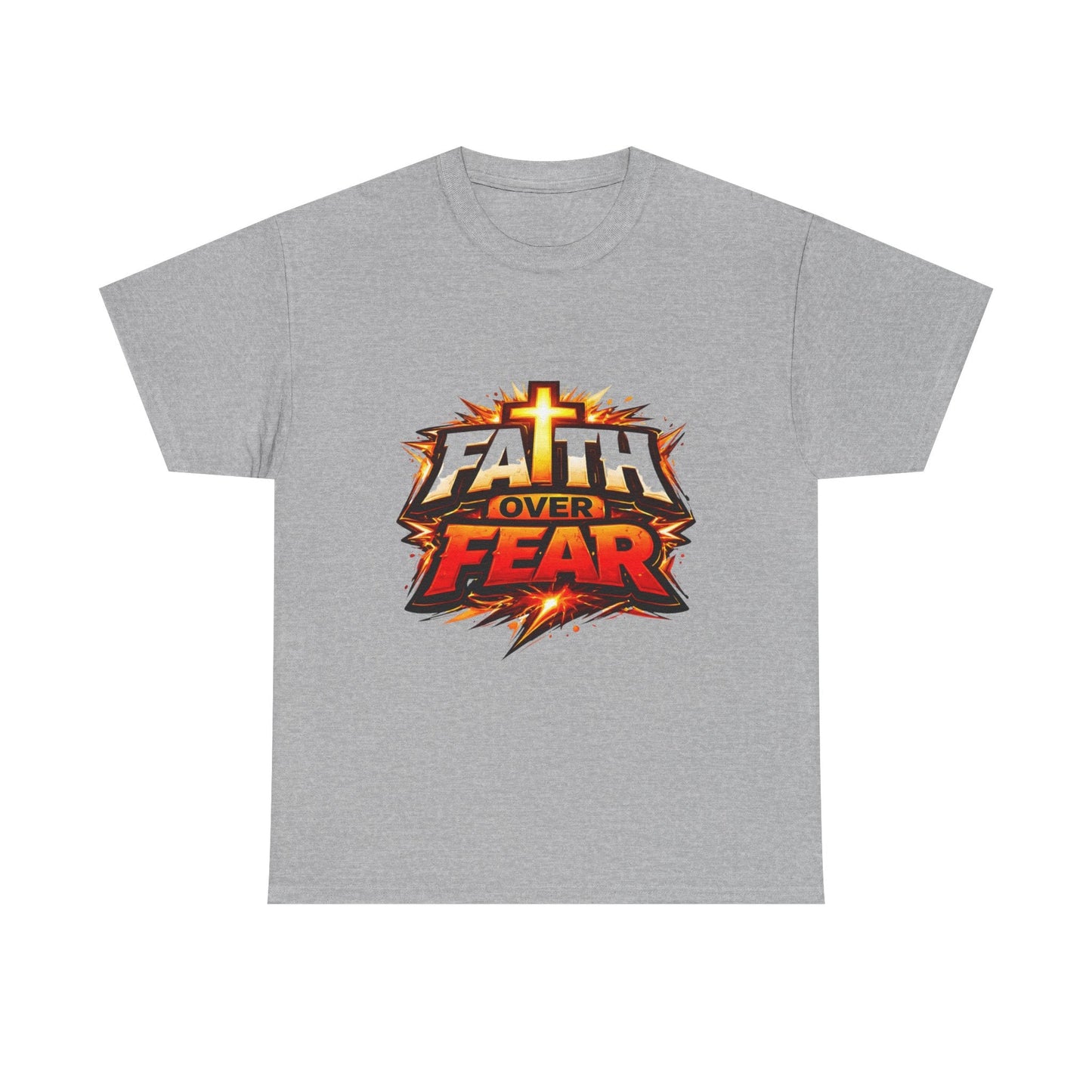 Faith Over Fear T-Shirt for Men – Christian Inspirational Tee with Cross Graphic Printify