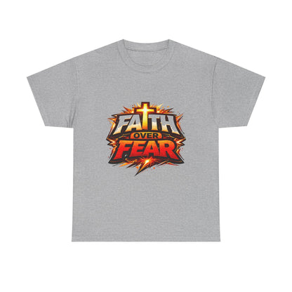 Faith Over Fear T-Shirt for Men – Christian Inspirational Tee with Cross Graphic Printify