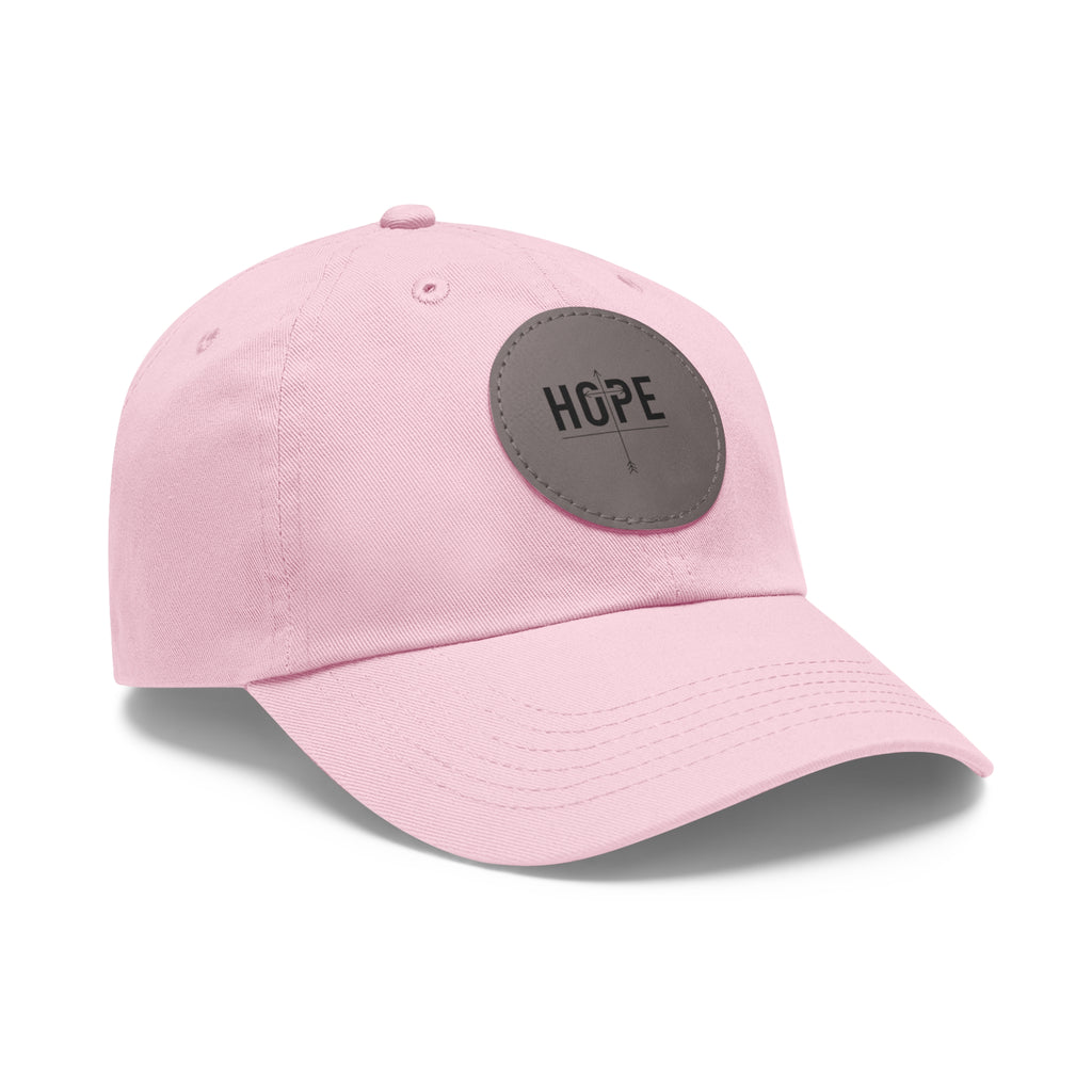 Dad Hat — Round Leather Patch 'HOPE' Cap