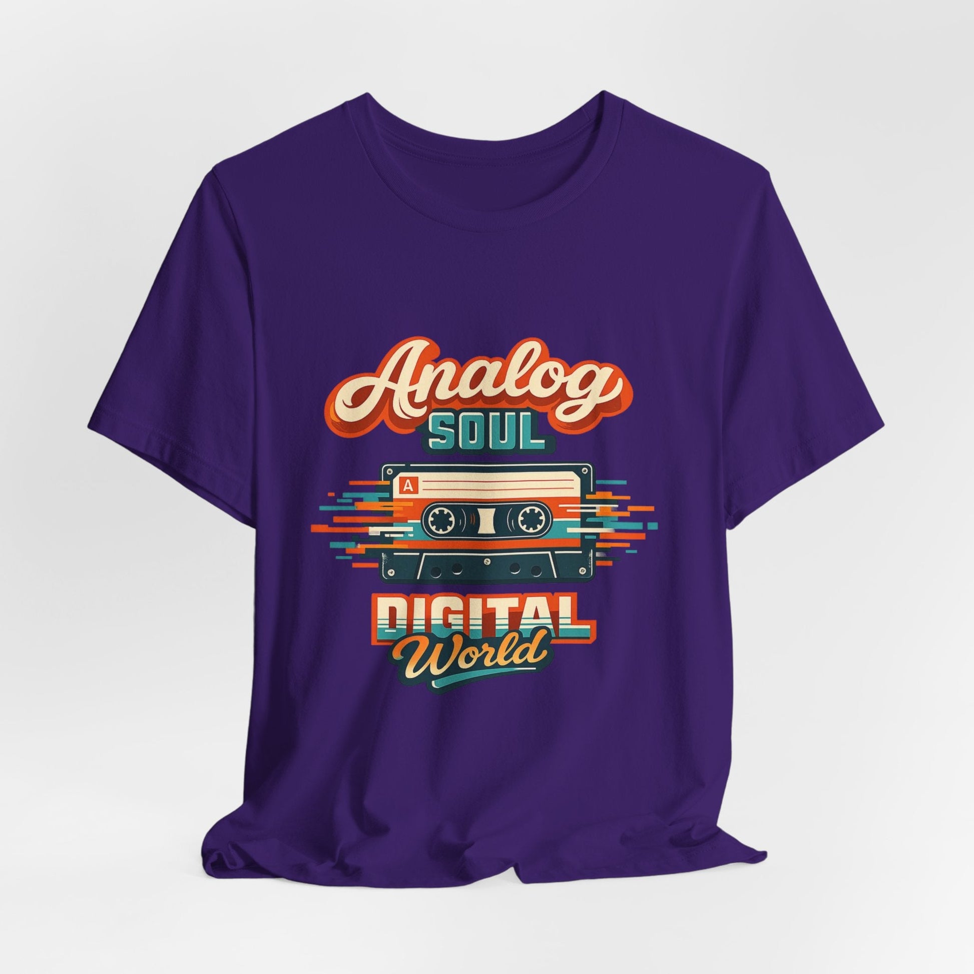 Analog Soul Digital World T-Shirt – Retro Cassette Tee for Music Lovers Printify