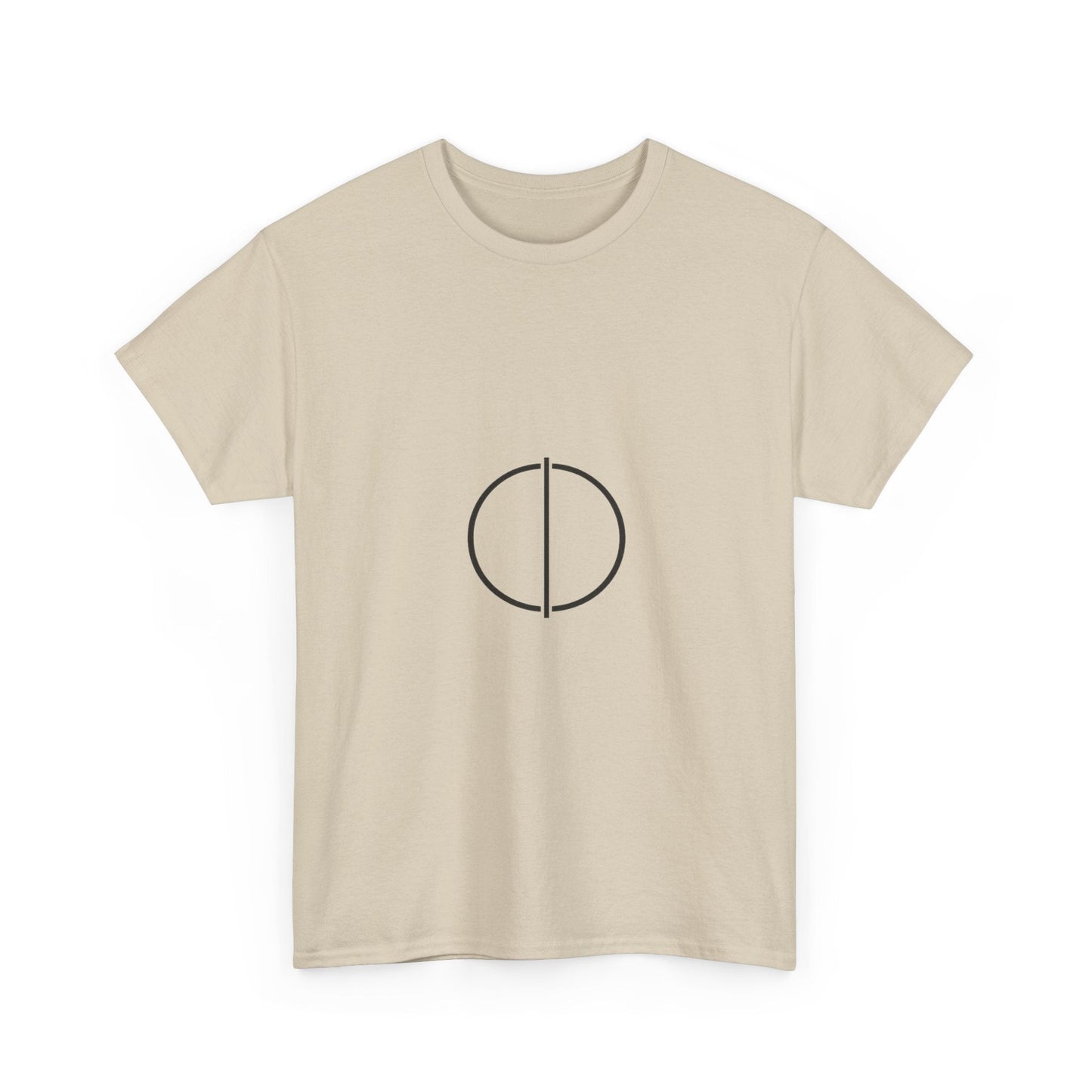 Minimal Circle Split Tee — Modern Graphic White T‑Shirt Printify