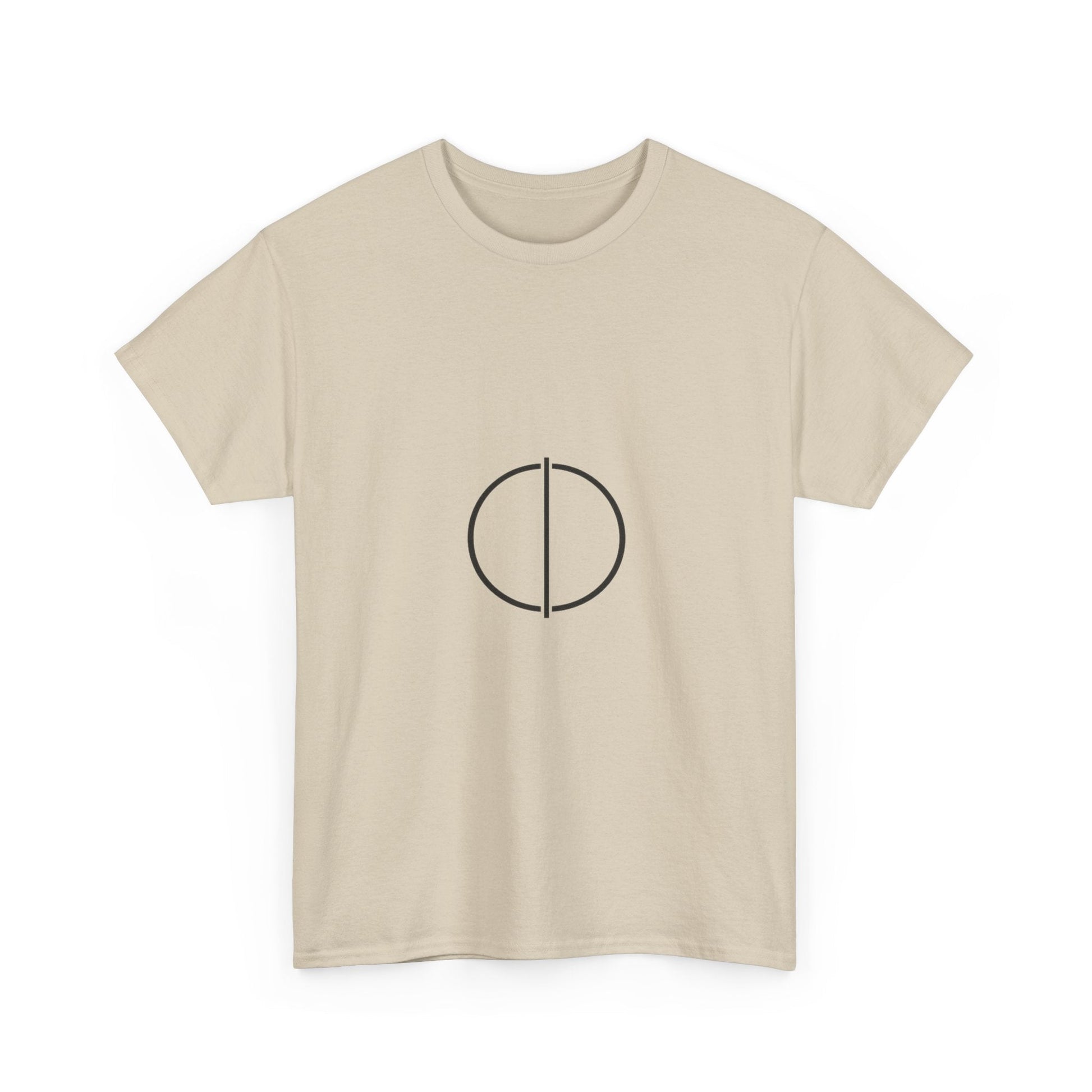 Minimal Circle Split Tee — Modern Graphic White T‑Shirt Printify