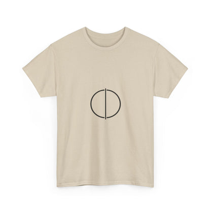 Minimal Circle Split Tee — Modern Graphic White T‑Shirt Printify