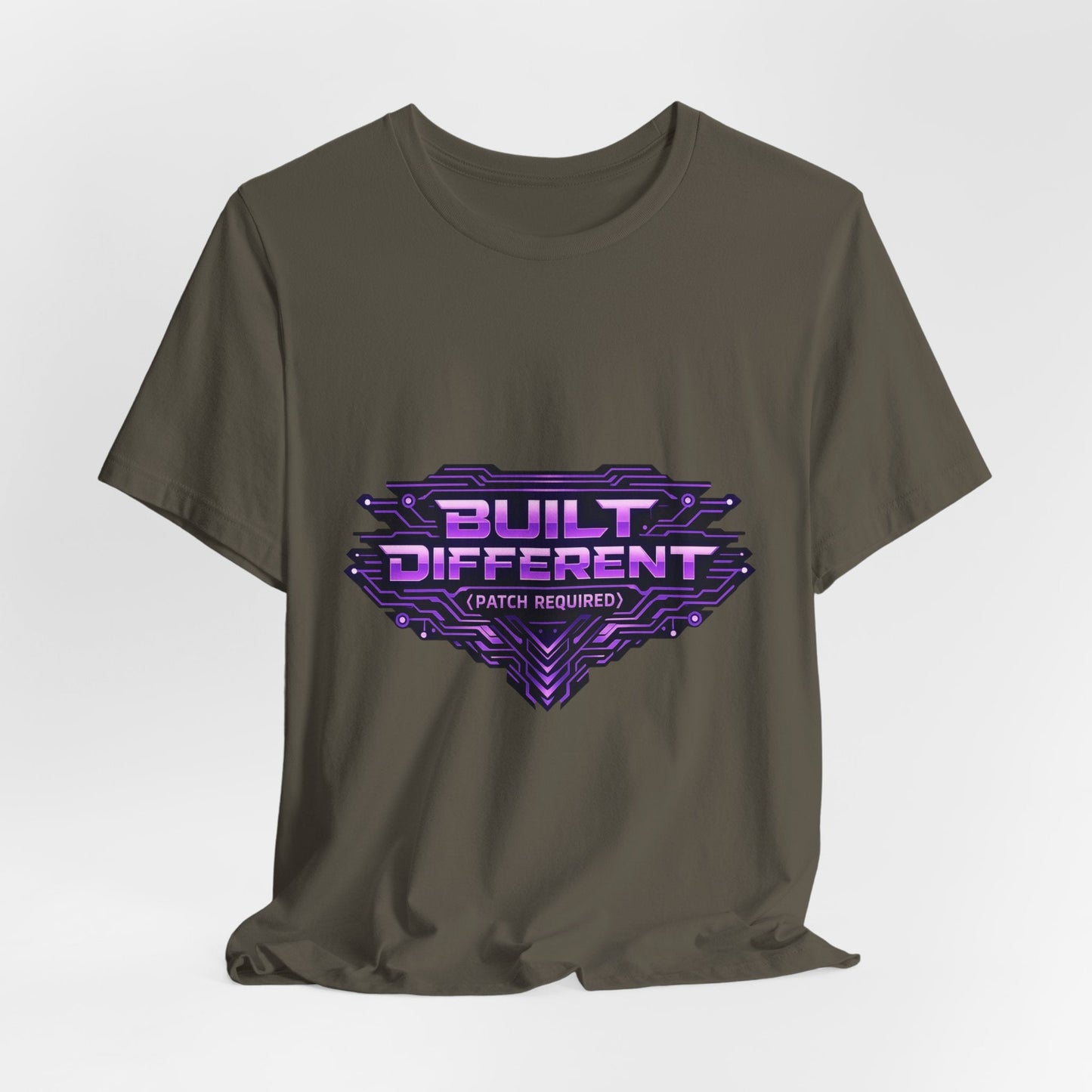 Built Different Tee — Retro Purple Gaming Graphic T-Shirt Printify
