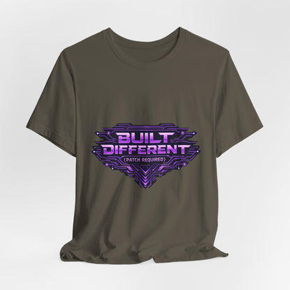 Built Different Tee — Retro Purple Gaming Graphic T-Shirt Printify