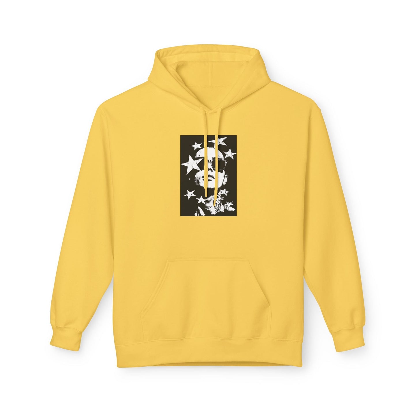 Hoodie — Monochrome Dollar Sign & Stars Graphic Printify