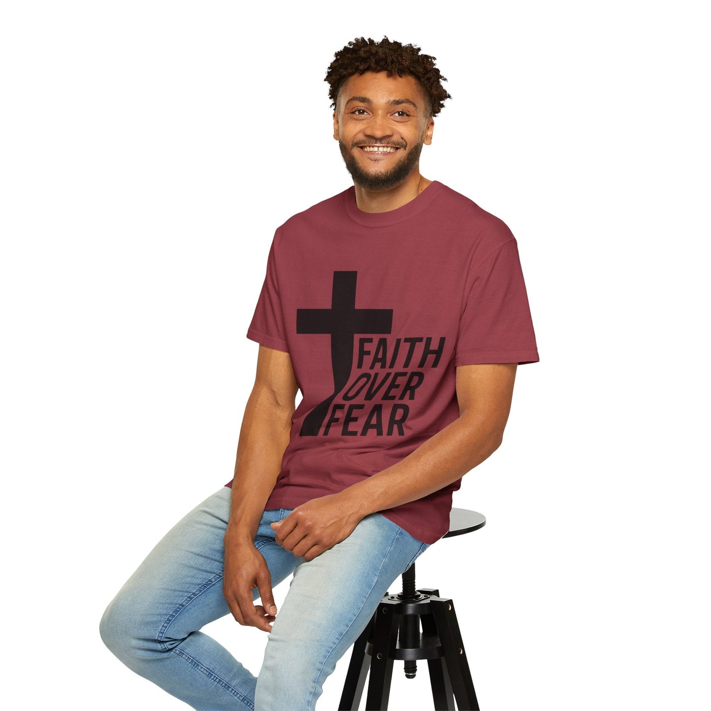 Faith Over Fear T-Shirt — Christian Cross Inspirational Tee Printify