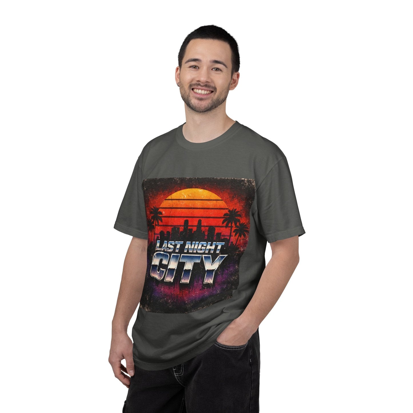 Last Night City T-Shirt — Retro Sunset Miami Vaporwave Tee Printify